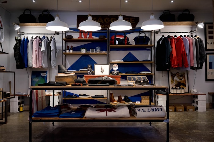 Interior of a modern retail pop-up store