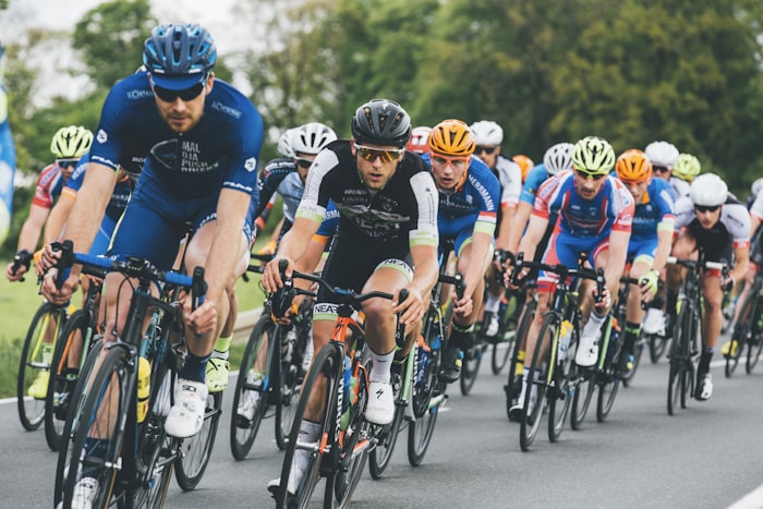 Cyclists competing in a road race